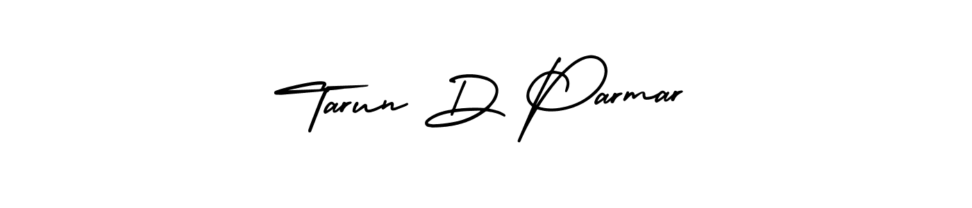 You should practise on your own different ways (AmerikaSignatureDemo-Regular) to write your name (Tarun D Parmar) in signature. don't let someone else do it for you. Tarun D Parmar signature style 3 images and pictures png