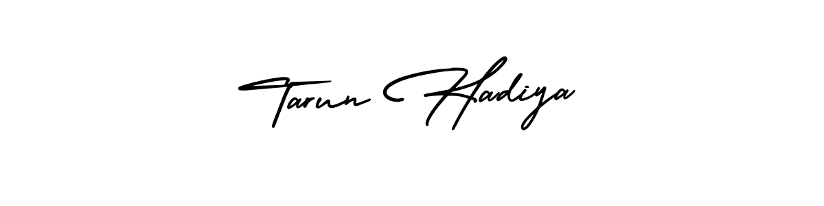 How to Draw Tarun Hadiya signature style? AmerikaSignatureDemo-Regular is a latest design signature styles for name Tarun Hadiya. Tarun Hadiya signature style 3 images and pictures png