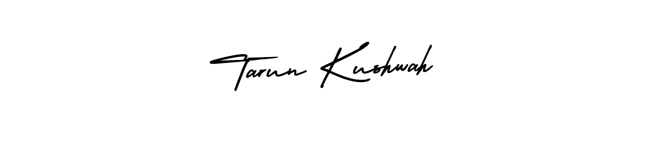 The best way (AmerikaSignatureDemo-Regular) to make a short signature is to pick only two or three words in your name. The name Tarun Kushwah include a total of six letters. For converting this name. Tarun Kushwah signature style 3 images and pictures png