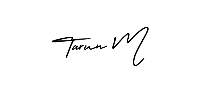 if you are searching for the best signature style for your name Tarun M. so please give up your signature search. here we have designed multiple signature styles  using AmerikaSignatureDemo-Regular. Tarun M signature style 3 images and pictures png