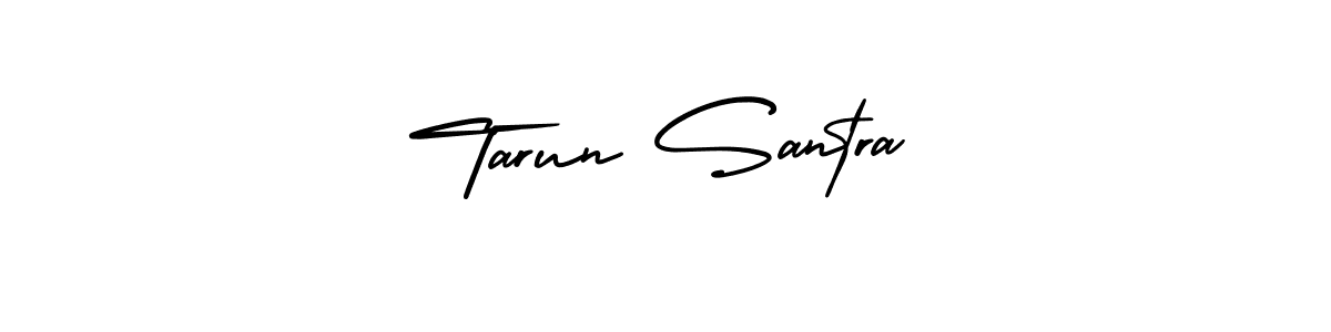 You should practise on your own different ways (AmerikaSignatureDemo-Regular) to write your name (Tarun Santra) in signature. don't let someone else do it for you. Tarun Santra signature style 3 images and pictures png