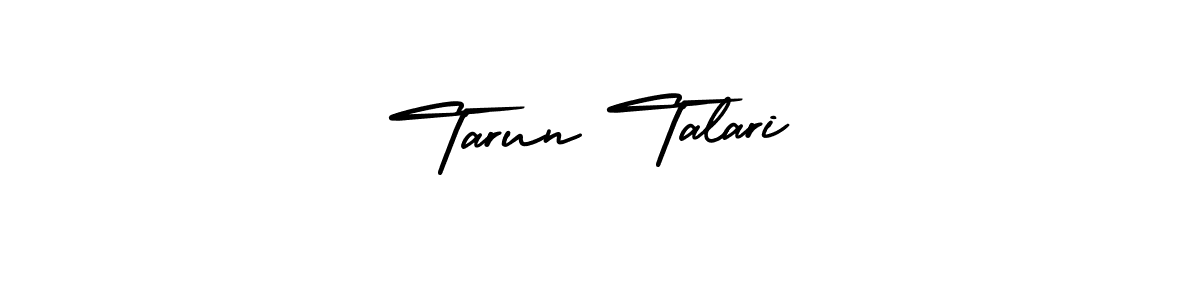 The best way (AmerikaSignatureDemo-Regular) to make a short signature is to pick only two or three words in your name. The name Tarun Talari include a total of six letters. For converting this name. Tarun Talari signature style 3 images and pictures png