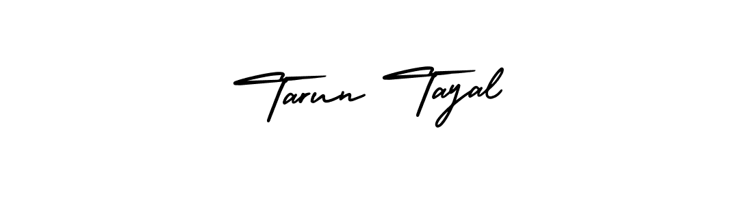 The best way (AmerikaSignatureDemo-Regular) to make a short signature is to pick only two or three words in your name. The name Tarun Tayal include a total of six letters. For converting this name. Tarun Tayal signature style 3 images and pictures png