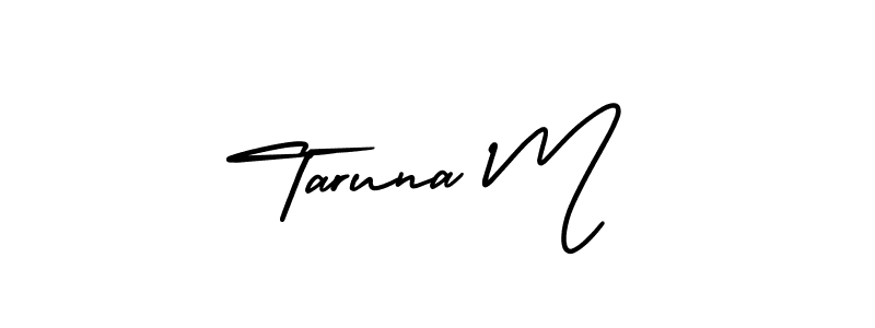 Similarly AmerikaSignatureDemo-Regular is the best handwritten signature design. Signature creator online .You can use it as an online autograph creator for name Taruna M. Taruna M signature style 3 images and pictures png