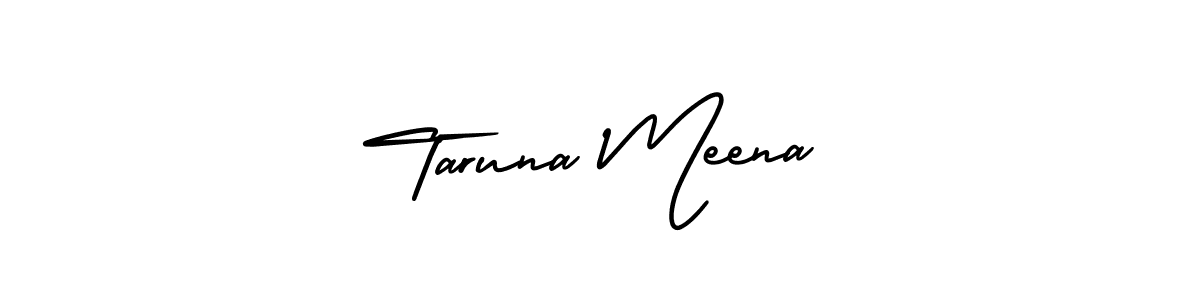 The best way (AmerikaSignatureDemo-Regular) to make a short signature is to pick only two or three words in your name. The name Taruna Meena include a total of six letters. For converting this name. Taruna Meena signature style 3 images and pictures png