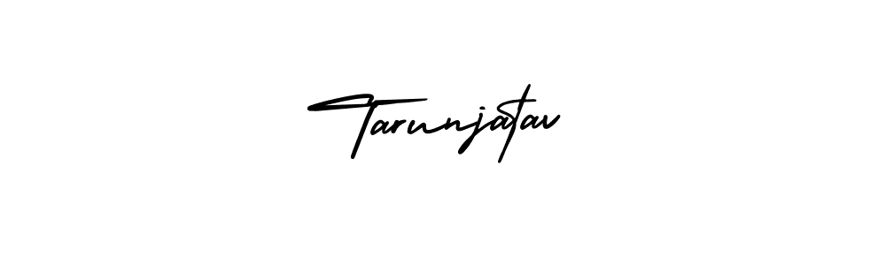 You should practise on your own different ways (AmerikaSignatureDemo-Regular) to write your name (Tarunjatav) in signature. don't let someone else do it for you. Tarunjatav signature style 3 images and pictures png