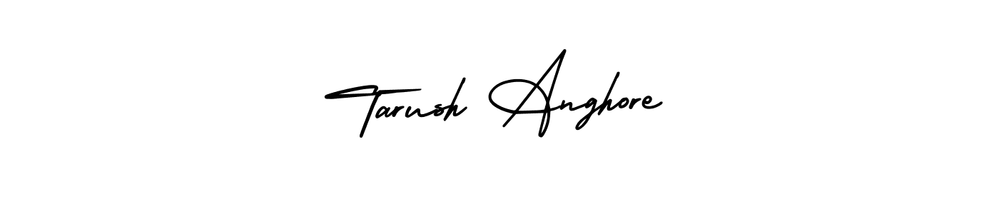 The best way (AmerikaSignatureDemo-Regular) to make a short signature is to pick only two or three words in your name. The name Tarush Anghore include a total of six letters. For converting this name. Tarush Anghore signature style 3 images and pictures png