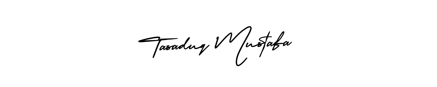 Use a signature maker to create a handwritten signature online. With this signature software, you can design (AmerikaSignatureDemo-Regular) your own signature for name Tasaduq Mustafa. Tasaduq Mustafa signature style 3 images and pictures png