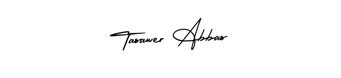 The best way (AmerikaSignatureDemo-Regular) to make a short signature is to pick only two or three words in your name. The name Tasawer Abbas include a total of six letters. For converting this name. Tasawer Abbas signature style 3 images and pictures png