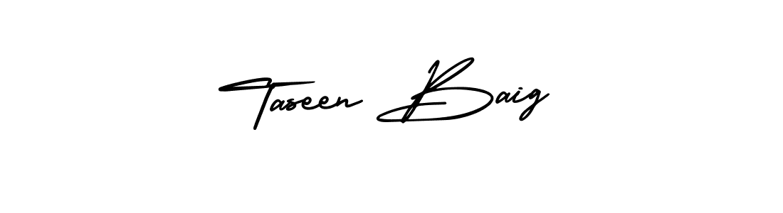 How to make Taseen Baig name signature. Use AmerikaSignatureDemo-Regular style for creating short signs online. This is the latest handwritten sign. Taseen Baig signature style 3 images and pictures png