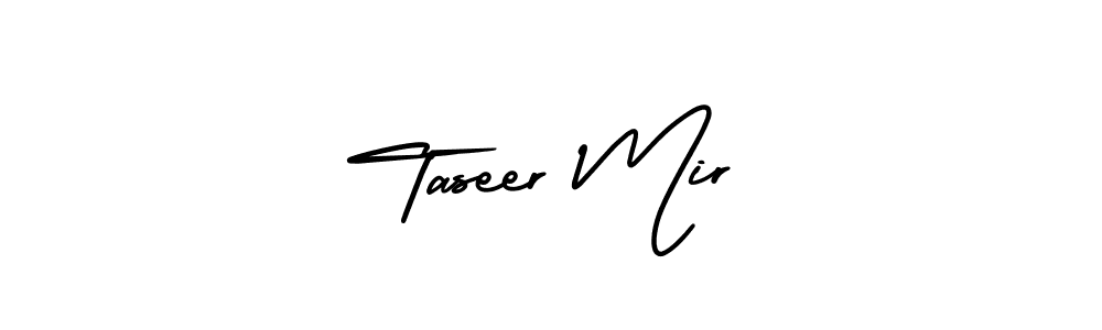 The best way (AmerikaSignatureDemo-Regular) to make a short signature is to pick only two or three words in your name. The name Taseer Mir include a total of six letters. For converting this name. Taseer Mir signature style 3 images and pictures png