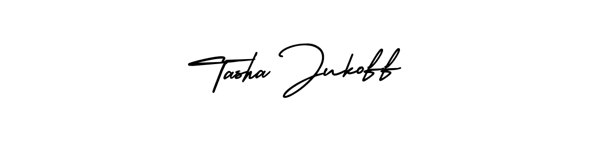 AmerikaSignatureDemo-Regular is a professional signature style that is perfect for those who want to add a touch of class to their signature. It is also a great choice for those who want to make their signature more unique. Get Tasha Jukoff name to fancy signature for free. Tasha Jukoff signature style 3 images and pictures png