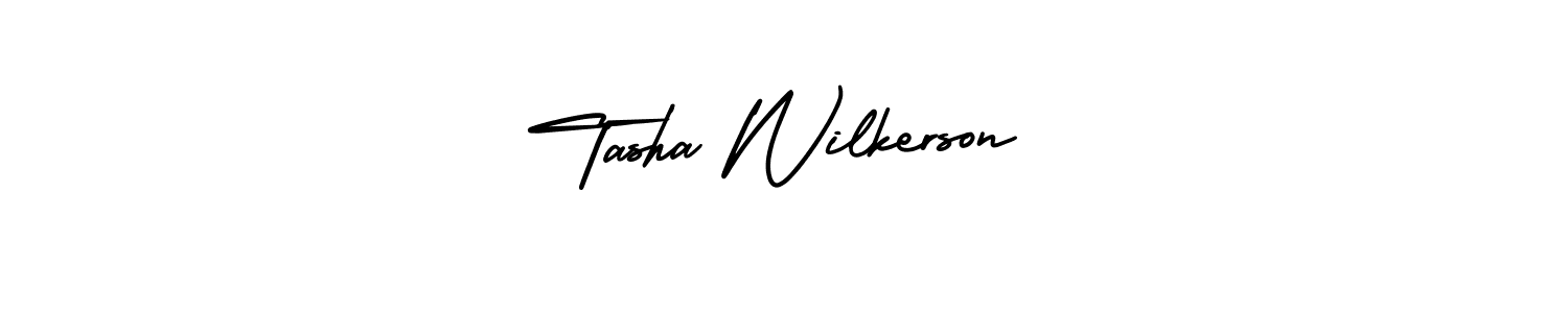 Use a signature maker to create a handwritten signature online. With this signature software, you can design (AmerikaSignatureDemo-Regular) your own signature for name Tasha Wilkerson. Tasha Wilkerson signature style 3 images and pictures png