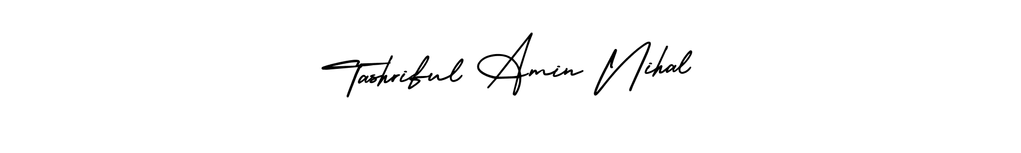 The best way (AmerikaSignatureDemo-Regular) to make a short signature is to pick only two or three words in your name. The name Tashriful Amin Nihal include a total of six letters. For converting this name. Tashriful Amin Nihal signature style 3 images and pictures png