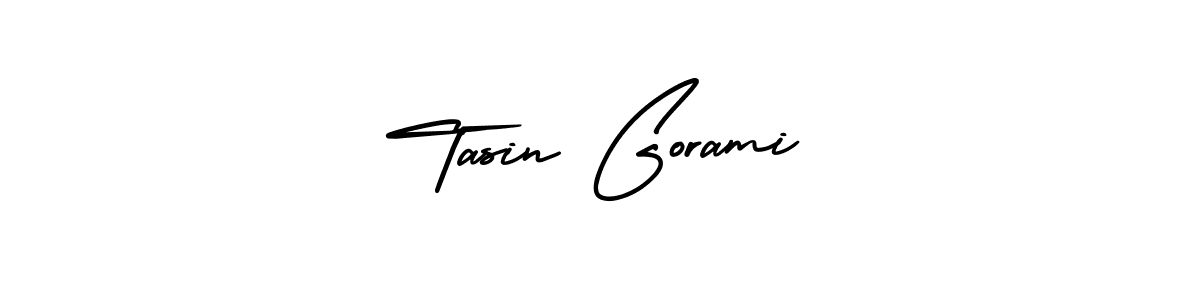 How to make Tasin Gorami name signature. Use AmerikaSignatureDemo-Regular style for creating short signs online. This is the latest handwritten sign. Tasin Gorami signature style 3 images and pictures png