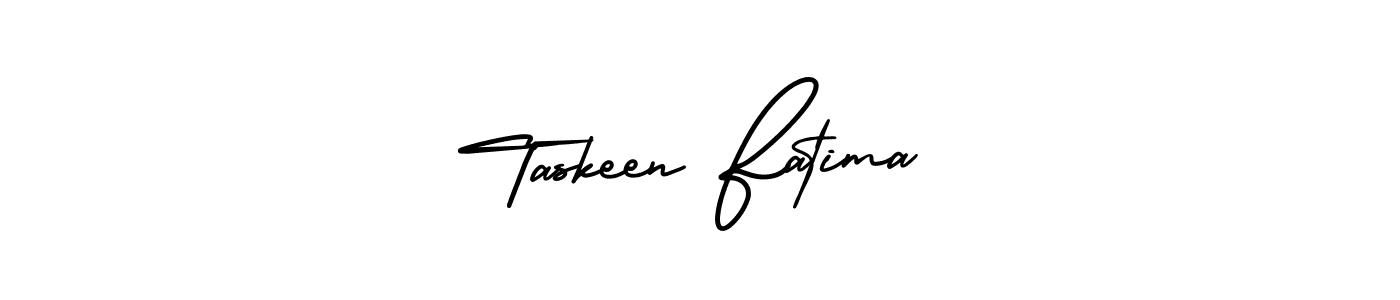 Make a beautiful signature design for name Taskeen Fatima. With this signature (AmerikaSignatureDemo-Regular) style, you can create a handwritten signature for free. Taskeen Fatima signature style 3 images and pictures png