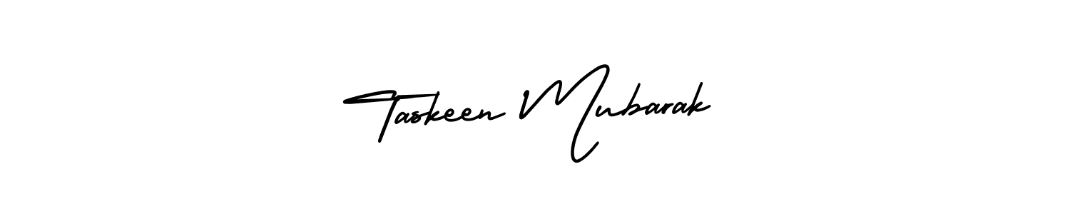 This is the best signature style for the Taskeen Mubarak name. Also you like these signature font (AmerikaSignatureDemo-Regular). Mix name signature. Taskeen Mubarak signature style 3 images and pictures png