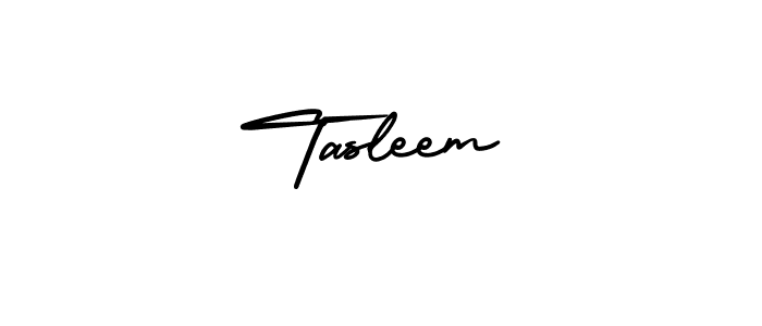 Tasleem stylish signature style. Best Handwritten Sign (AmerikaSignatureDemo-Regular) for my name. Handwritten Signature Collection Ideas for my name Tasleem. Tasleem signature style 3 images and pictures png