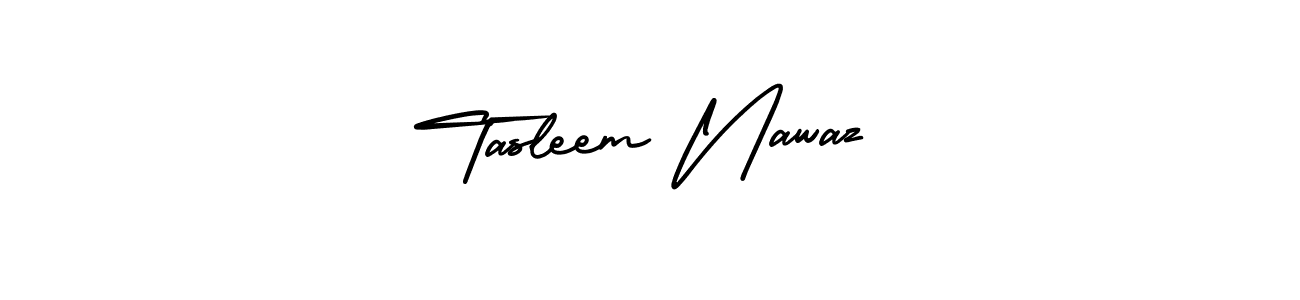 Make a beautiful signature design for name Tasleem Nawaz. With this signature (AmerikaSignatureDemo-Regular) style, you can create a handwritten signature for free. Tasleem Nawaz signature style 3 images and pictures png