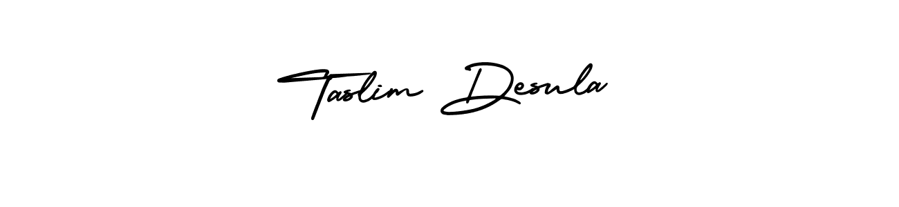 Design your own signature with our free online signature maker. With this signature software, you can create a handwritten (AmerikaSignatureDemo-Regular) signature for name Taslim Desula. Taslim Desula signature style 3 images and pictures png