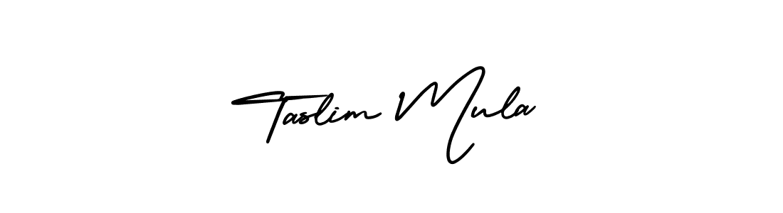 Design your own signature with our free online signature maker. With this signature software, you can create a handwritten (AmerikaSignatureDemo-Regular) signature for name Taslim Mula. Taslim Mula signature style 3 images and pictures png