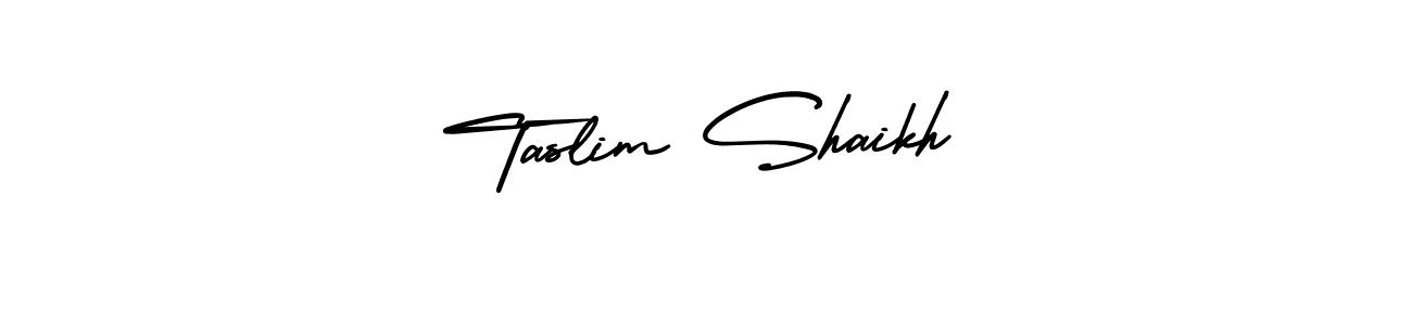 Taslim Shaikh stylish signature style. Best Handwritten Sign (AmerikaSignatureDemo-Regular) for my name. Handwritten Signature Collection Ideas for my name Taslim Shaikh. Taslim Shaikh signature style 3 images and pictures png