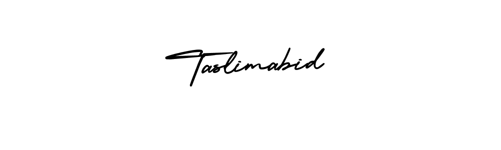 Similarly AmerikaSignatureDemo-Regular is the best handwritten signature design. Signature creator online .You can use it as an online autograph creator for name Taslimabid. Taslimabid signature style 3 images and pictures png