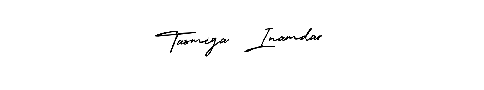 This is the best signature style for the Tasmiya  Inamdar name. Also you like these signature font (AmerikaSignatureDemo-Regular). Mix name signature. Tasmiya  Inamdar signature style 3 images and pictures png