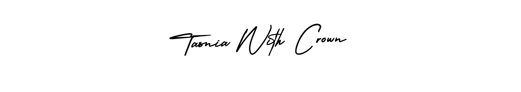 Make a beautiful signature design for name Tasnia With Crown. With this signature (AmerikaSignatureDemo-Regular) style, you can create a handwritten signature for free. Tasnia With Crown signature style 3 images and pictures png