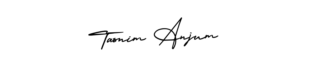 You should practise on your own different ways (AmerikaSignatureDemo-Regular) to write your name (Tasnim Anjum) in signature. don't let someone else do it for you. Tasnim Anjum signature style 3 images and pictures png