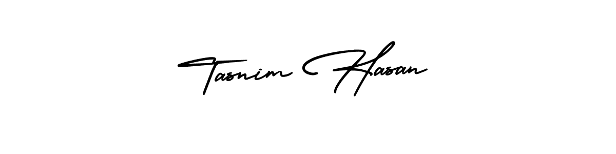 Make a beautiful signature design for name Tasnim Hasan. With this signature (AmerikaSignatureDemo-Regular) style, you can create a handwritten signature for free. Tasnim Hasan signature style 3 images and pictures png