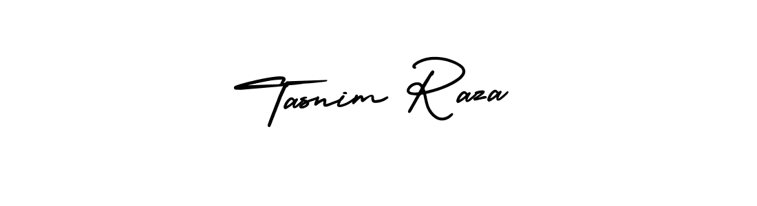 The best way (AmerikaSignatureDemo-Regular) to make a short signature is to pick only two or three words in your name. The name Tasnim Raza include a total of six letters. For converting this name. Tasnim Raza signature style 3 images and pictures png
