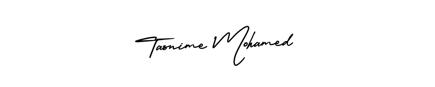 Use a signature maker to create a handwritten signature online. With this signature software, you can design (AmerikaSignatureDemo-Regular) your own signature for name Tasnime Mohamed. Tasnime Mohamed signature style 3 images and pictures png