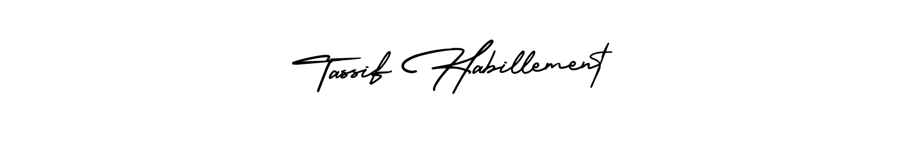 Design your own signature with our free online signature maker. With this signature software, you can create a handwritten (AmerikaSignatureDemo-Regular) signature for name Tassif Habillement. Tassif Habillement signature style 3 images and pictures png