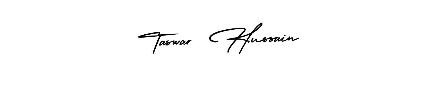 How to Draw Taswar  Hussain signature style? AmerikaSignatureDemo-Regular is a latest design signature styles for name Taswar  Hussain. Taswar  Hussain signature style 3 images and pictures png