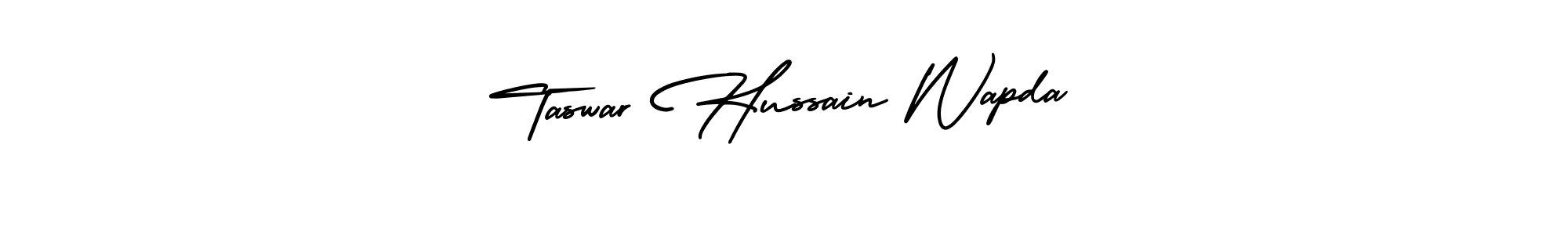 How to make Taswar Hussain Wapda name signature. Use AmerikaSignatureDemo-Regular style for creating short signs online. This is the latest handwritten sign. Taswar Hussain Wapda signature style 3 images and pictures png