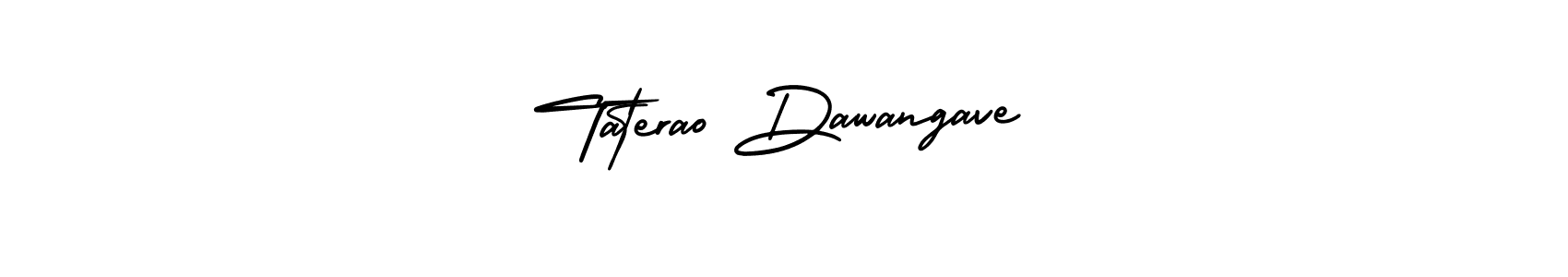 You should practise on your own different ways (AmerikaSignatureDemo-Regular) to write your name (Taterao Dawangave) in signature. don't let someone else do it for you. Taterao Dawangave signature style 3 images and pictures png