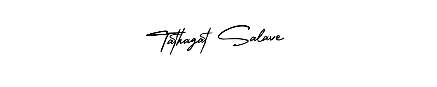 How to make Tathagat Salave signature? AmerikaSignatureDemo-Regular is a professional autograph style. Create handwritten signature for Tathagat Salave name. Tathagat Salave signature style 3 images and pictures png