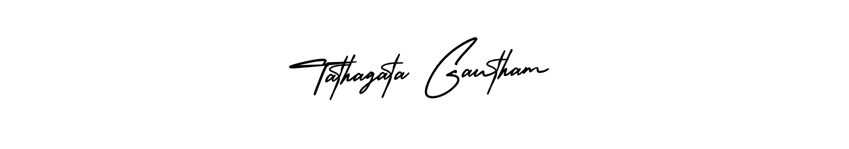 How to make Tathagata Gautham name signature. Use AmerikaSignatureDemo-Regular style for creating short signs online. This is the latest handwritten sign. Tathagata Gautham signature style 3 images and pictures png