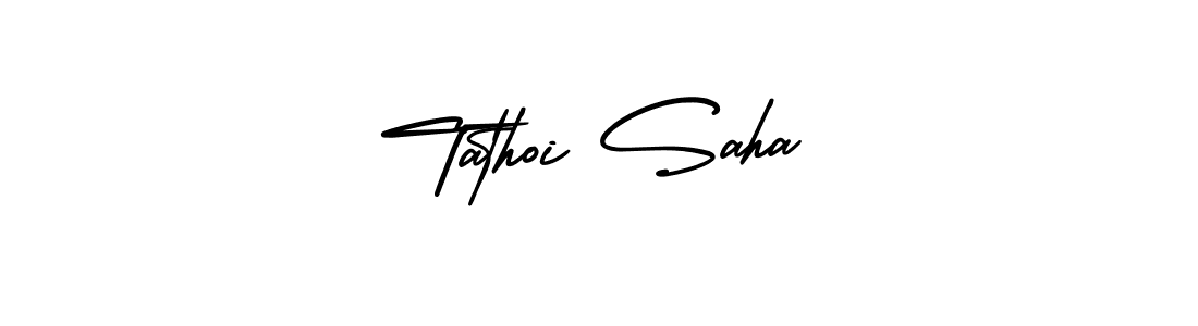 How to Draw Tathoi Saha signature style? AmerikaSignatureDemo-Regular is a latest design signature styles for name Tathoi Saha. Tathoi Saha signature style 3 images and pictures png