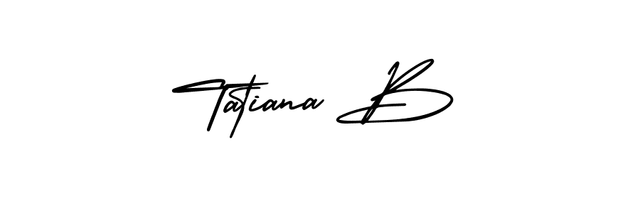 How to make Tatiana B name signature. Use AmerikaSignatureDemo-Regular style for creating short signs online. This is the latest handwritten sign. Tatiana B signature style 3 images and pictures png