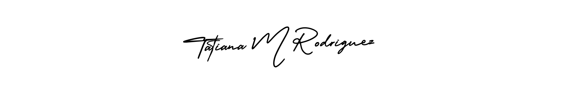Make a short Tatiana M Rodriguez signature style. Manage your documents anywhere anytime using AmerikaSignatureDemo-Regular. Create and add eSignatures, submit forms, share and send files easily. Tatiana M Rodriguez signature style 3 images and pictures png