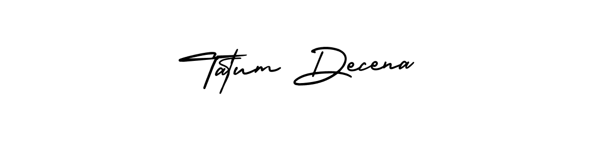 Tatum Decena stylish signature style. Best Handwritten Sign (AmerikaSignatureDemo-Regular) for my name. Handwritten Signature Collection Ideas for my name Tatum Decena. Tatum Decena signature style 3 images and pictures png