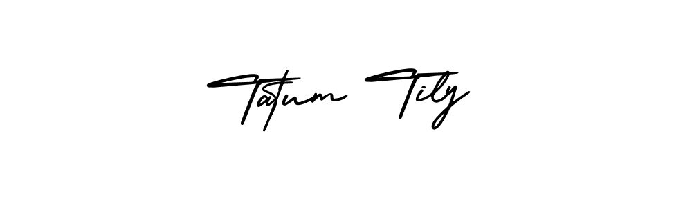 Check out images of Autograph of Tatum Tily name. Actor Tatum Tily Signature Style. AmerikaSignatureDemo-Regular is a professional sign style online. Tatum Tily signature style 3 images and pictures png