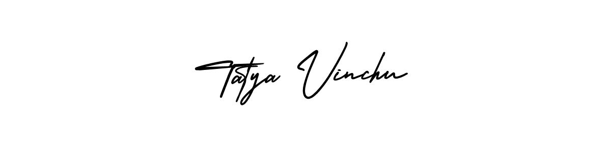 How to Draw Tatya Vinchu signature style? AmerikaSignatureDemo-Regular is a latest design signature styles for name Tatya Vinchu. Tatya Vinchu signature style 3 images and pictures png