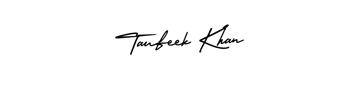 Make a beautiful signature design for name Taufeek Khan. With this signature (AmerikaSignatureDemo-Regular) style, you can create a handwritten signature for free. Taufeek Khan signature style 3 images and pictures png