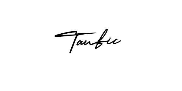 Taufic stylish signature style. Best Handwritten Sign (AmerikaSignatureDemo-Regular) for my name. Handwritten Signature Collection Ideas for my name Taufic. Taufic signature style 3 images and pictures png