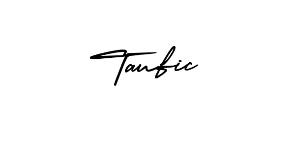 Taufic stylish signature style. Best Handwritten Sign (AmerikaSignatureDemo-Regular) for my name. Handwritten Signature Collection Ideas for my name Taufic. Taufic signature style 3 images and pictures png