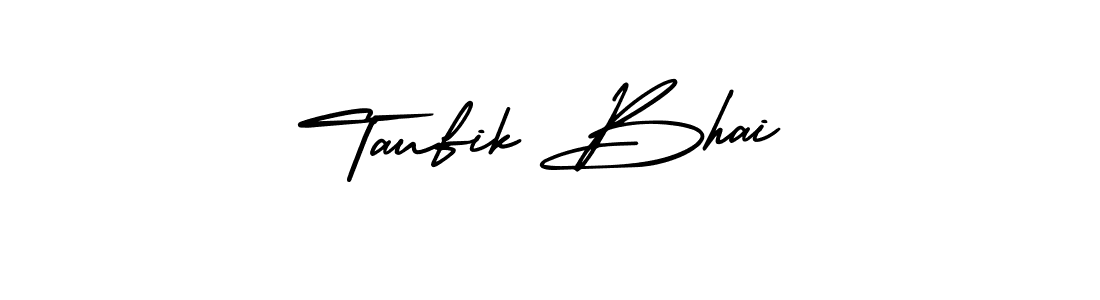 How to Draw Taufik Bhai signature style? AmerikaSignatureDemo-Regular is a latest design signature styles for name Taufik Bhai. Taufik Bhai signature style 3 images and pictures png