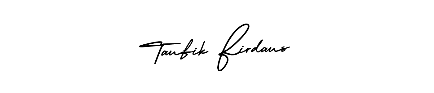 Make a beautiful signature design for name Taufik Firdaus. With this signature (AmerikaSignatureDemo-Regular) style, you can create a handwritten signature for free. Taufik Firdaus signature style 3 images and pictures png